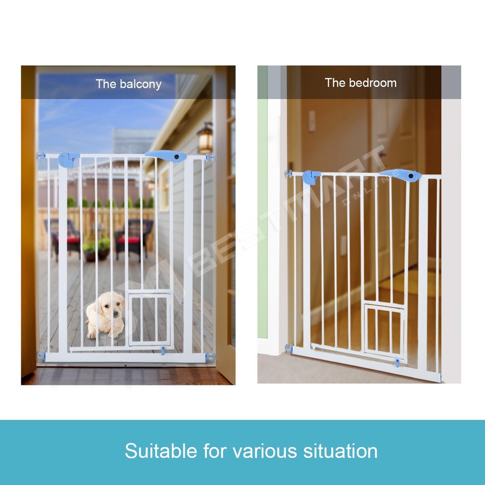 Baby Safety Security Gate Adjustable Pet Dog Stair Barrier Cat Door