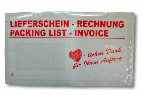 Dokumenten- Lieferscheintaschen DIN-LANG, selbstklebend Mengen+Farben wählbar - Bild 21 von 22