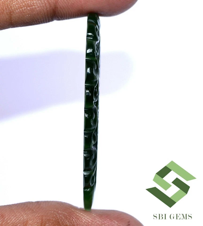 55x35 mm Natural Serpentine Hand Made Carving 48.78 CTS Loose Gemstone - Image 3 of 4