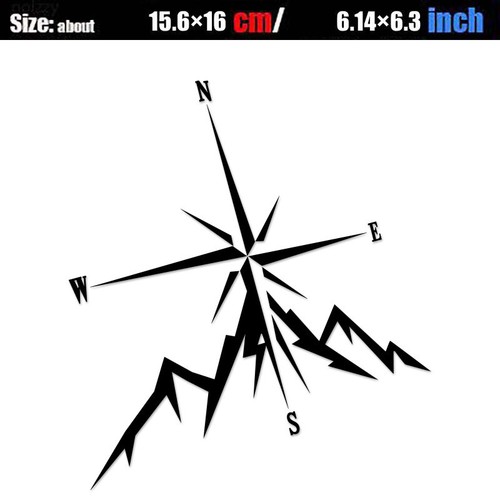 Compass Reflective Vinyl Car Decal - Outdoor Sticker for SUV, Truck Waterproof - Picture 6 of 7