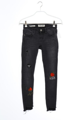 TALLY WEiJL Skinny-Jeans Destroyed Patches D 34 grauschwarz