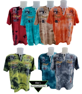 Herren Übergröße Bigsize T-Shirt Batik Verwaschen Monte Carlo 3xl-6xl Neu 1460 - Bild 1 von 3