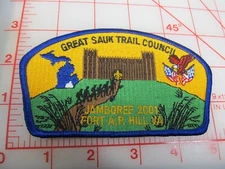 Great Sauk Trail Council 2001 Jamboree JSP collectible blue border patch (mA)