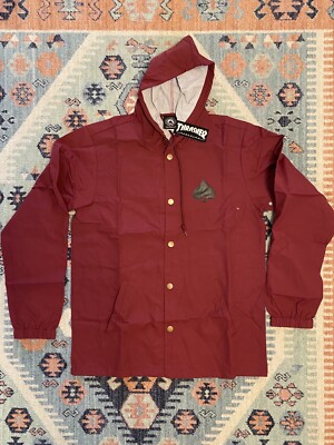 Thrasher Magazine Jacket Medium Windbreaker Snap Up Hooded Coat Spade Brand New
