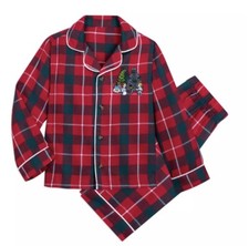 Disney Store Kids Star Wars Darth Vader Luke Leia Red Plaid PJ Set 2pc Holiday