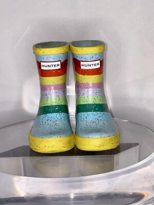 NEW HUNTER Kids Original Classic Rainbow Striped Glitter Rain