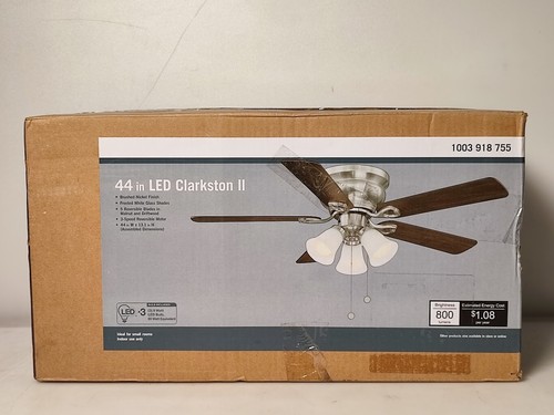 FOR PARTS ONLY - Light Kit - Clarkston II 44" Brushed Nickel Finish Ceiling Fan - Picture 2 of 16