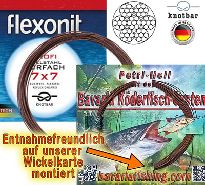 (1,89 / 1Mete) Flexonit Stahlvorfach 7x7  ø 0,27 | ø 0,36 | ø 0,45 |   10 Meter