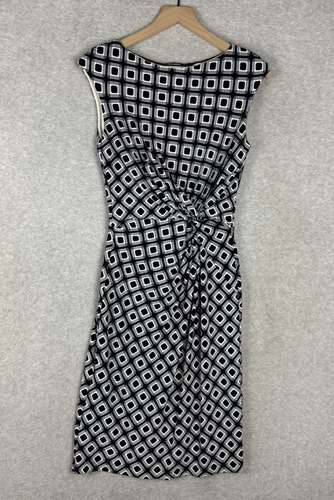 Ralph Lauren Dress Womens 8 Navy Blue White Wedding Party Stretch Nautical