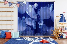 3D White Jellyfish ZHUA3869 Animal Photo Curtain Window Blockout Fabric Amy 2023