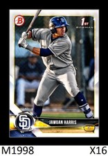 1-2018 BOWMAN DRAFT BASE PAPER JAWUAN HARRIS PADRES CARD#BD-85 QTY
