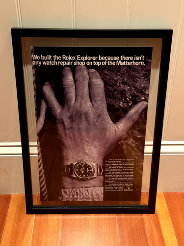 Enlarged Vintage Rolex Explorer Matterhorn Hand Advertisement Ad Brochure - Picture 5 of 5