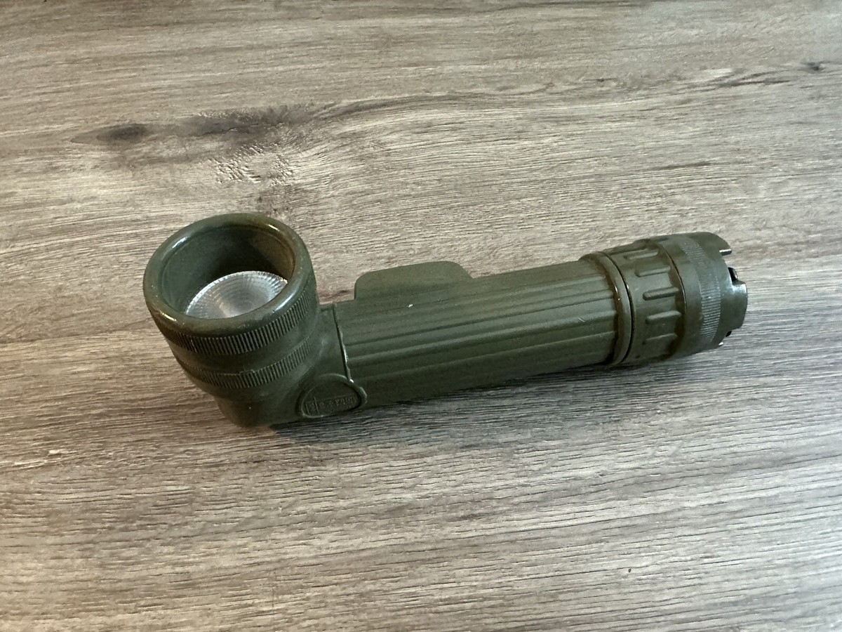 US Military Fulton MX-991/U OD Green Right Angle Flashlight ALICE