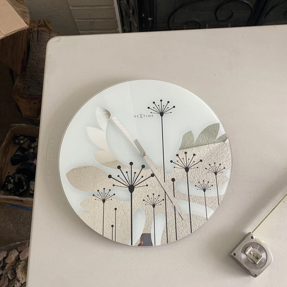 NeXtime’s Urban Modern Wall Clock, Blk & Wht Round Mirrored GlassAA Battery Run - Image 4 of 4