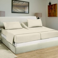 Split Cal-King Sheets Sets for Adjustable beds Cotton Split Cal-King Bed Shee...