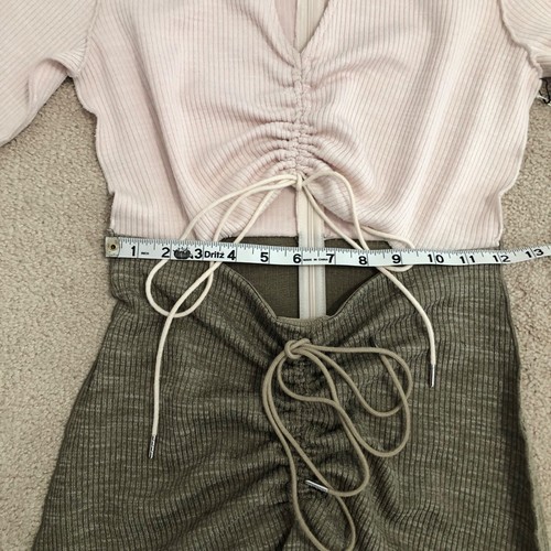 Song of Style New Ezra Ribbed Midi Cutout Cinched Side Slit Sweater Dress Size S - Picture 15 of 19
