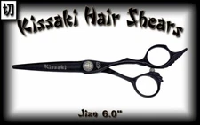 Kissaki Pro Hair Scissors 6.0" Jizo Black Titanium Hair Cutting Shears