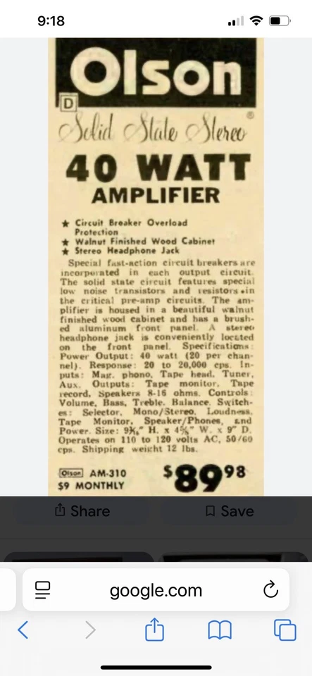 Amplificador integrado Olson AM-310 de colección Foto 2 de 3