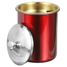 Car Ashtray with Lid Stainless Steel Smokeless Smell Butt Bucket, Red
