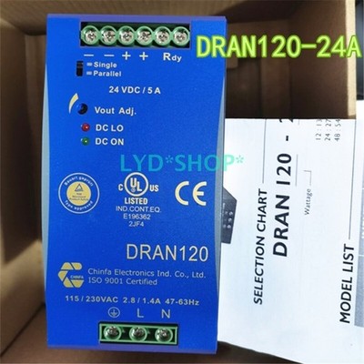 Brand New DRAN120-24A Switching Power Supply 115/230VAC 24VDC 120W *le