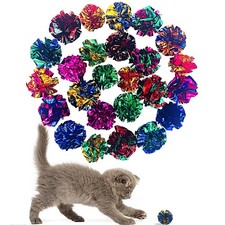 PET SHOW 20 Pcs Cat Crinkle Toy Ball 2.5inch 1.96 inches, Ball-20