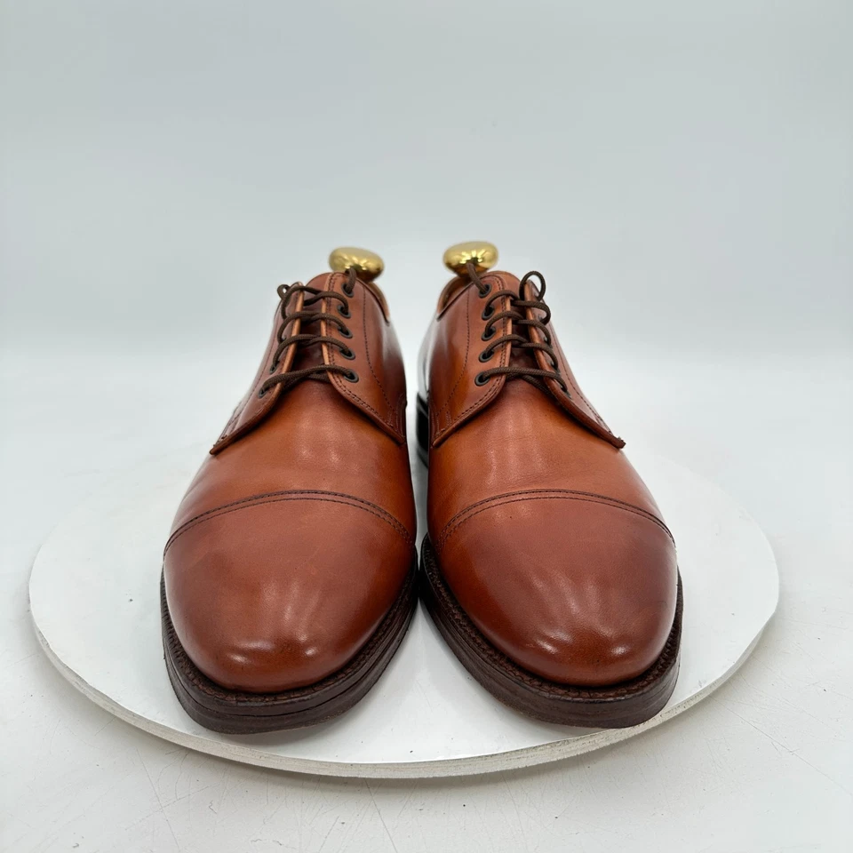 Polo Ralph Lauren Men UK 9.5D US 10D Brown Leather Cap Toe Derby England Shoe - Image 3 of 4