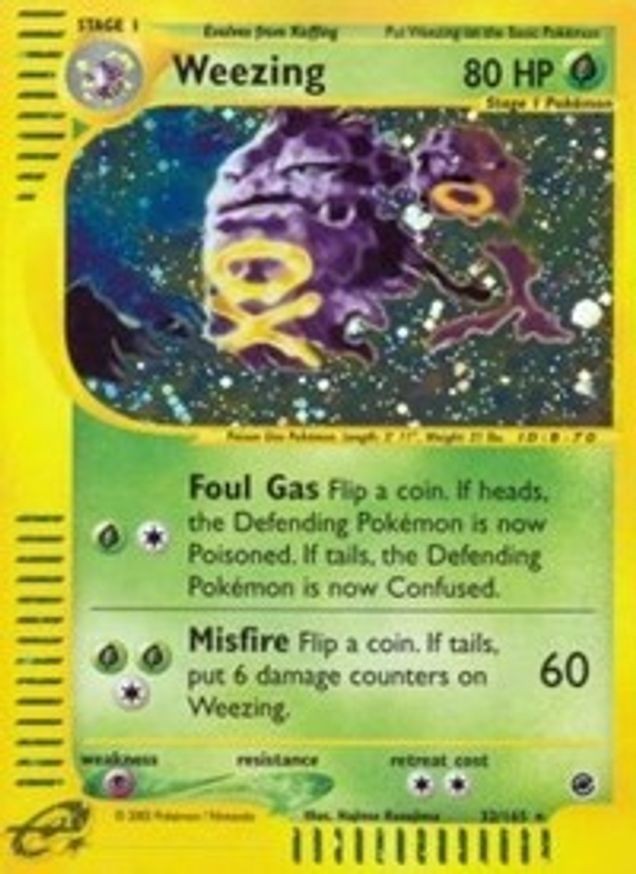 Weezing - 32/165 - Pokemon Expedition Holo Rare Card MP