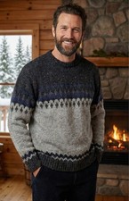 Gaeltarra County Mayor Ireland Sweater Men's 107cm Sz 42 Fairisle Knit 100 Wool