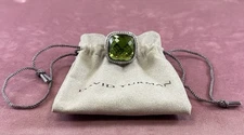 David Yurman 925 Silver 20mm Albion Peridot & Diamond Men's Ring Size 8.5
