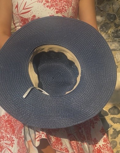 Seven STARS Sparkle Metallic Ribbon Foldable Extra Large Sun Hat Beach One Size - Picture 3 of 4