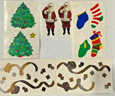 MRS Grossmans STICKERS Christmas Lot /7 SANTA Hambly TREE Nye streamers