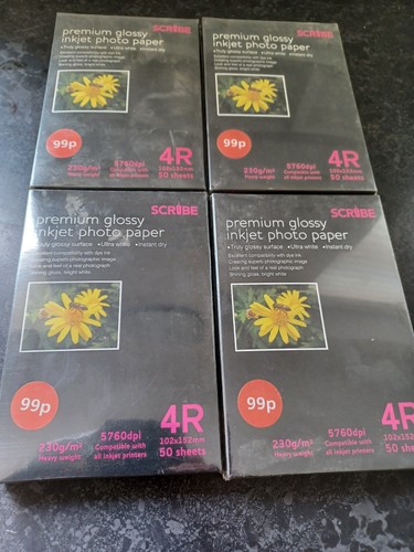 4 X Packs Premium Inkjet Photo Paper 102mm X 152mm 5760dpi 230g/m2 Heavy Weight