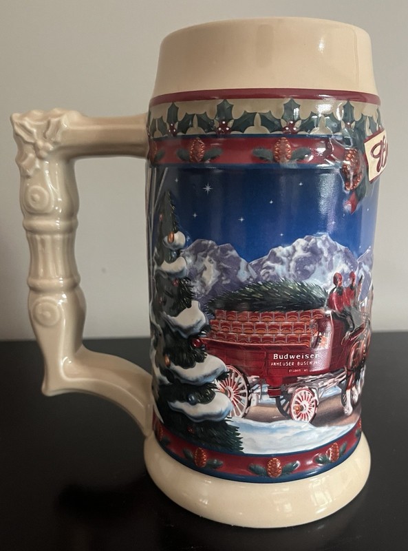 Vintage 2003 Budweiser Stein Holiday Mug COLLECTOR’S SERIES “Old Towne Holiday”