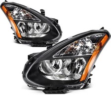 For Nissan For Rogue 2008-2013 Chrome Housing Headlights Assembly Pair Headlamp