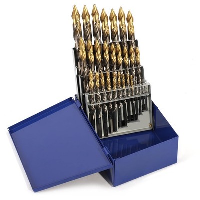 COMOWARE 29Pcs Stepped Point Drill Bit Set, 1/16''   1/2'' Drill Bit Index,