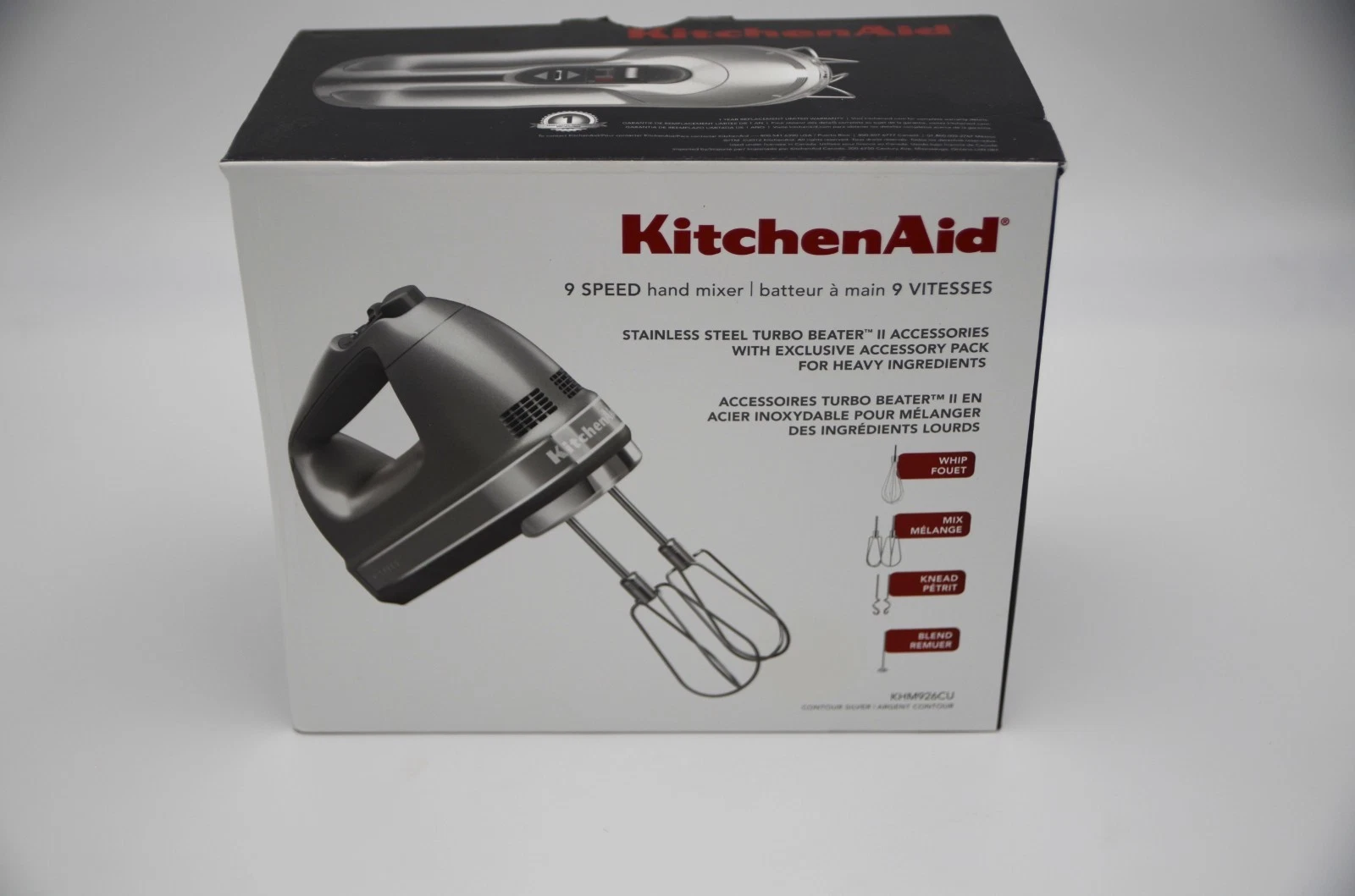 KitchenAid KHM7210CU 7-Speed Hand Mixer Contour Silver New Open Box
Opens in a new window or tab
