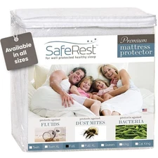 SAFEREST WATERPROOF FULL SIZE MATTRESS PROTECTOR FITTED SYNCHKG022168 - WHITE