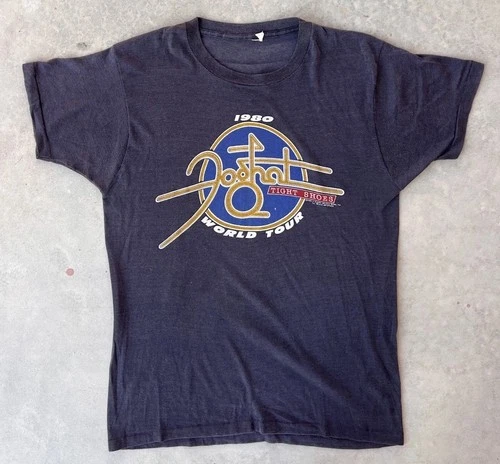 Vintage Foghat Shirt Size Large 1980 World Tour Tight Shoes 1980s vintage concert t-shirt, vintage, size L, single stitch, B+ condition