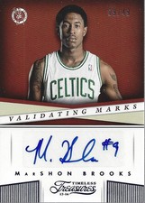 2013-14 Timeless Treasures Validating Marks Sapphire 37 MarShon Brooks Auto/49