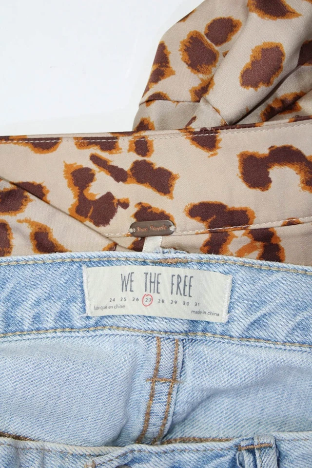 Free People We The Free Mujer Falda Estampado Animal Jeans Marrón Talla 8 27 Lote 2 Foto 3 de 4
