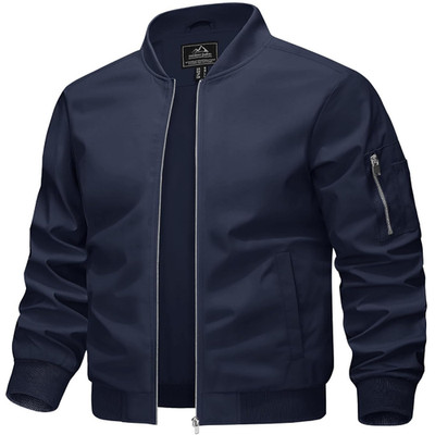 Herren Bomberjacke US-Fliegerjacke Stehkragen Jacke Übergangsjacke