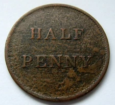1830  Lower Canada Halfpenny Token LC-13A