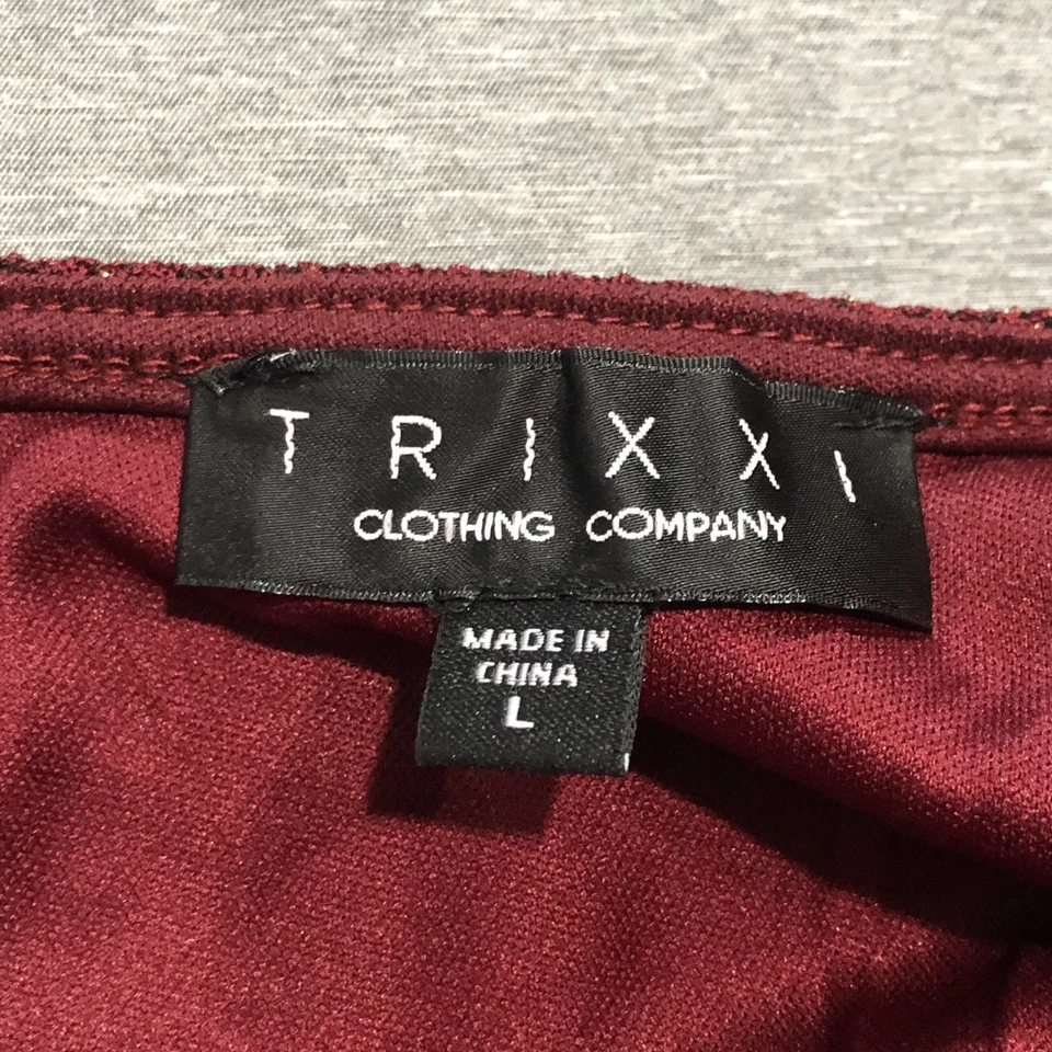 Trixxi Dress Women's L Feminine Abstract Festival Occasion Retro 80s Party Red - Image 2 of 4