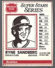 D 1986 Meadow Gold Milk Carton Card Ryne Sandberg Cubs EXC
