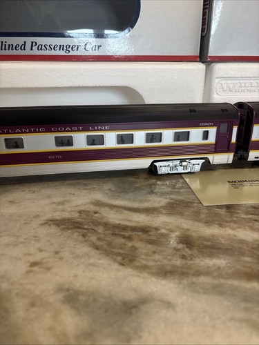 Williams O 43101 ACL 72' Streamlined 2 Passenger Car Set Atlantic Coast Line L/N - Picture 12 of 24