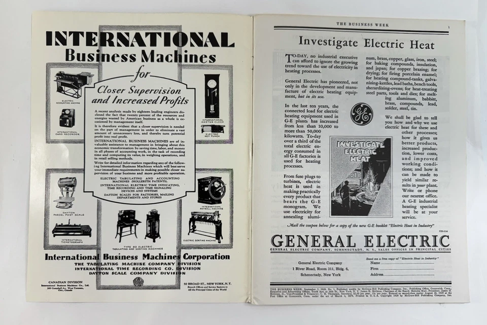 The Business Week - September 7, 1929 - McGraw-Hill - First Issue 1960s Reprint - Image 2 of 4