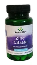 SWANSON Zinc Citrate 30mg (Zinc Citrate) 60 Capsules