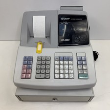 Sharp XE-A203 Electronic Cash Register White Gray w/ Operator Key - WORKS (READ)
