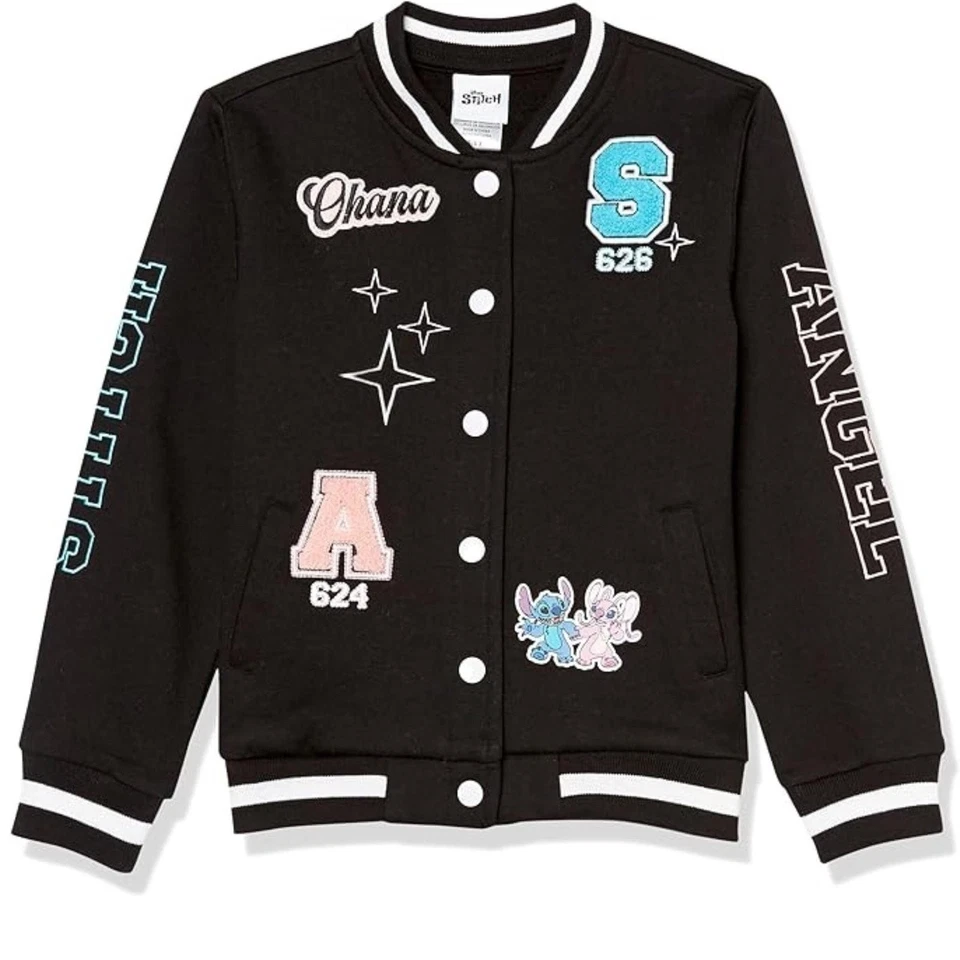 Disney Lilo,Stitch and Angel Varsity Bomber Jacket - Little and Big Girl... - Image 4 of 4
