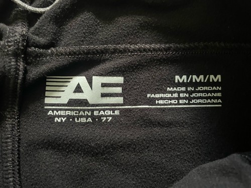 American Eagle AE 24/7 Jogger Mens Medium Black Active Sweatpants Zip Pockets - Picture 4 of 9